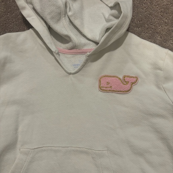 NWOT Girls Vineyard Vines Kids Cream Hoodie with Pink Whale Patch. Size Small - Picture 14 of 14